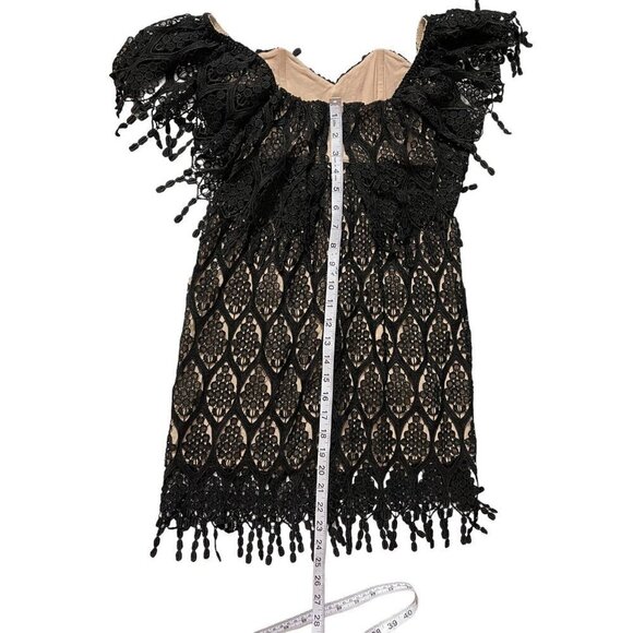 STONE Cold Fox Black Coctail Party Mini Dress Lace Overlay‎ Off the Shoulder 1 - Picture 10 of 11
